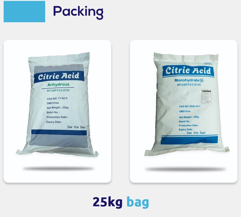 Food Additives Chemical Grade 25kg Bag CAS 77-92-9 Citric Acid Mono